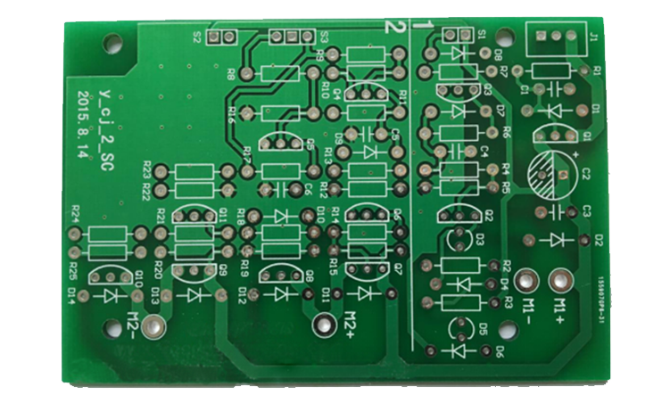 基于二极管和三级管驱动的有刷马达设计实验套件PCB板